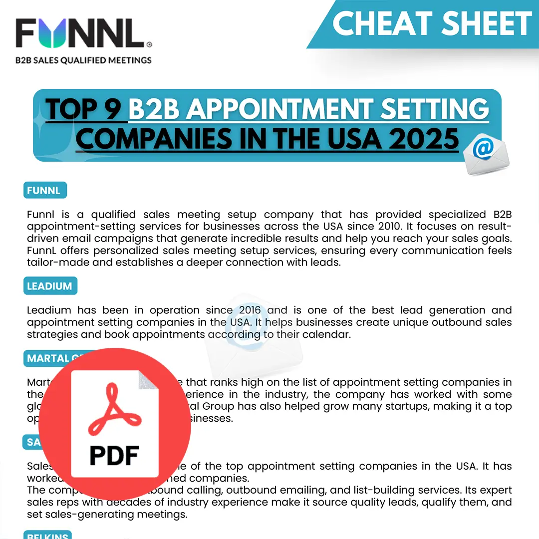 Cheat sheet: Top 9 B2B Appointment Setting Companies in the USA 2025
